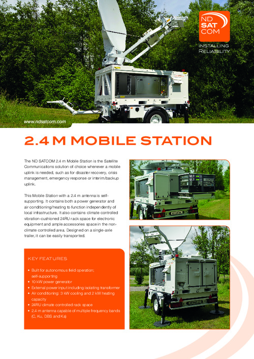 Datasheet 2.4m mobile station